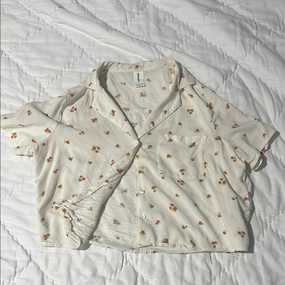 Floral Cropped Camp Shirt